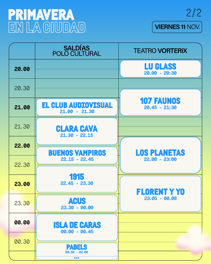 Urbana Play anuncia: ¡Primavera Sound Buenos Aires presenta la grilla de #PrimaveraEnLaCiudad! 10 10 11 VIERNES 2
