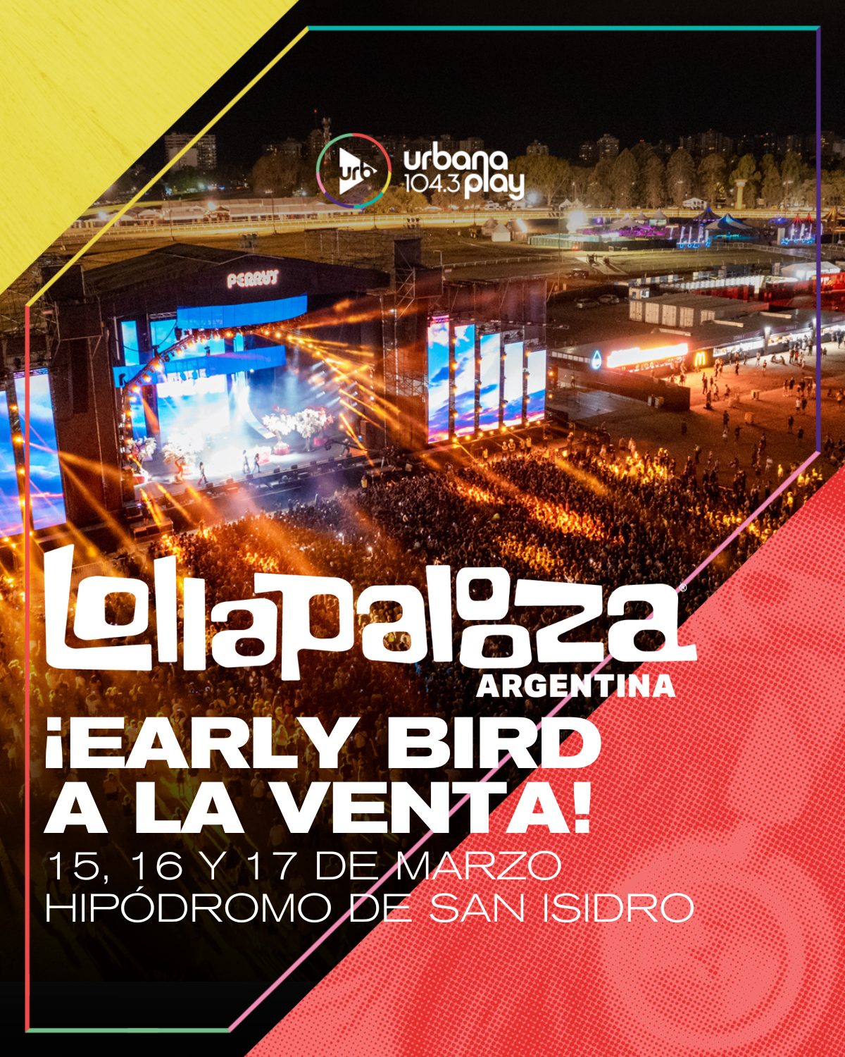 Lollapalooza Argentina 2024  15, 16 y 17 de marzo en el Hipódromo de San  Isidro
