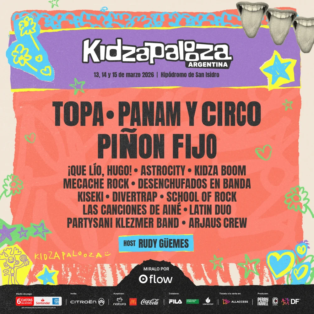KIDZAPALOOZA presenta su LINE-UP de artistas y actividades en Lollapalooza 2026 2 LINEUP KIDZA26 1x1 e1769699444359