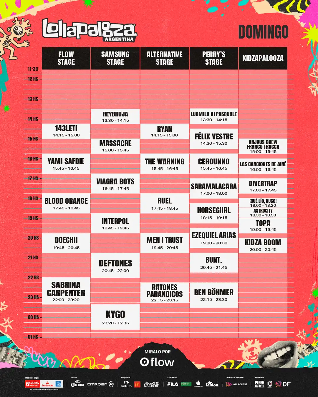 LOLLA26 HORARIOS RRSS v2zocalo LOLLA26 LINEUP FEED 2